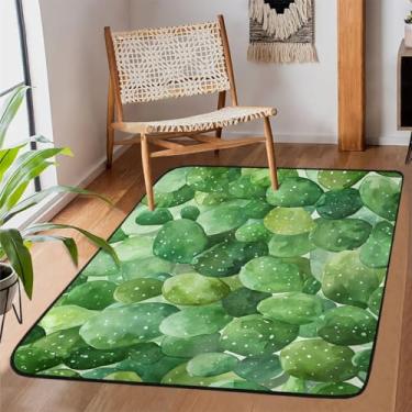 Imagem de Tapete de área para sala de estar, lavável à máquina, aquarela, folhas verdes, antiderrapante, tapete macio, para sala de estar, quarto, sala de jantar, berçário, cozinha, decoração de casa