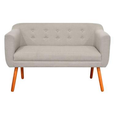 Imagem de Sofá 2 Lugares Namoradeira Julia Pé Palito Castanho Linho Bege M11- D'