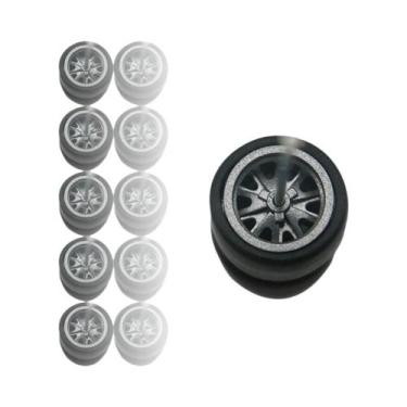 Imagem de Rodas De Modelo De Brinquedo Em Escala 1/64 Com Pneus De Borracha Lisa