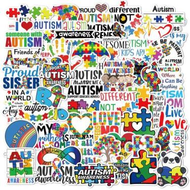 Imagem de Adesivos 50 unidades/lote de 4,2 cm World Autism Awareness Waterproof 