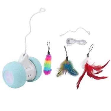 Imagem de Cryfokt Brinquedos Interativos para Gatos Bola Rolante Elétrica Estridente USB Recarregável Smart Automatic Kitten Toys para Gatinhos Energéticos Com Iluminação LED, Material ABS (Modelo de rato em