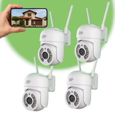 Imagem de Kit 4 Câmeras Segurança Wi-fi Externa Hd Visão Noturna 360 - Tech Mand