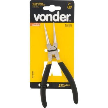 Imagem de Alicate p/ anéis 7" 180mm int reto vanádio plast Vonder