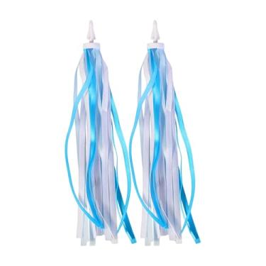 Imagem de simhoa Conjunto de 2 fitas decorativas para guidão de bicicleta infantil, acessórios para bicicletas de meninos e meninas, fáceis de instalar, Azul