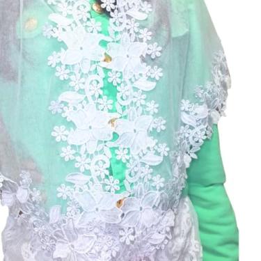 Imagem de Véu De Guipir De Flores Renda Larga(Retangular (Quadrado))