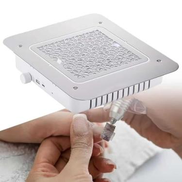 Imagem de Ventilador extrator de pó de unha de 48W, potência do vento: 3,23 m/s, velocidade: 0-3500 RPM, filtro fino para evitar dispersão de poeira, ideal para salões de beleza, manicure em casa e entalhe de