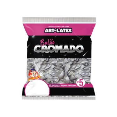 Imagem de Kit 6x Balão Art-Latex 5 Cromado com 25 Unidades