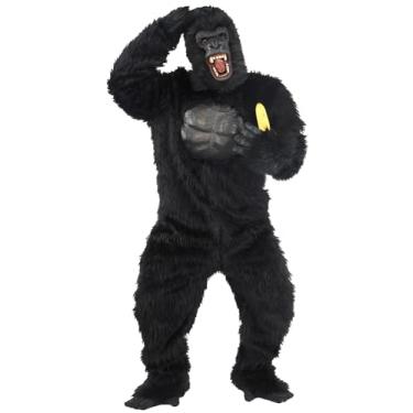 Imagem de Wabolay Gorilla Costume Adult Men Ape Suit Full Body Halloween Mens Realistic Plus Size Chimpanzees Onesie Costumes Cosplay Outfit 3XL