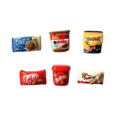 Imagem de 6 pçs resina chocolate doces geladeira adesivos comida decoração ímãs 