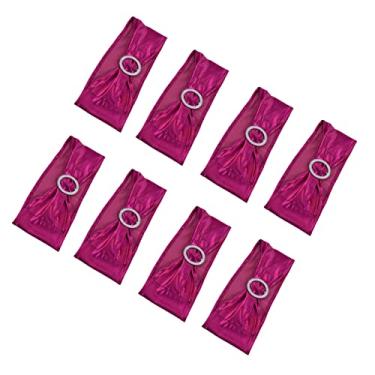 Imagem de ZJchao Faixas de Capa de Cadeira Elásticas Faixas Elásticas Arcos Requintado Linda Decoração de Cadeira para Banquete de Casamento Hotel Decoração de Festa Em Casa Tecido Spandex Conjunto (Rosa Vermelha)