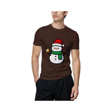 Imagem de Camiseta Casual Masculina De Verão Com Estampa De Boneco De Neve Moda 