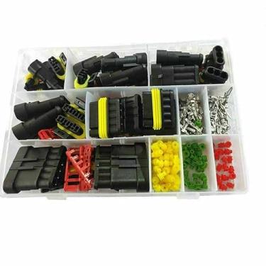 Imagem de 296 peças macho e fêmea HID conector à prova d'água 1/2/3/4/5/6 pinos conectores de fio elétrico de carro terminal de caminhão