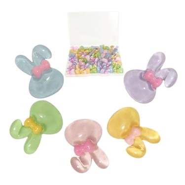 Imagem de 50 peças de pinos de coelho fofos, alfinetes de animais, tachinha divertida, tachas decorativas para o polegar para quadro de avisos, quadro de cortiça, reutilizável e bonito decoração de parede