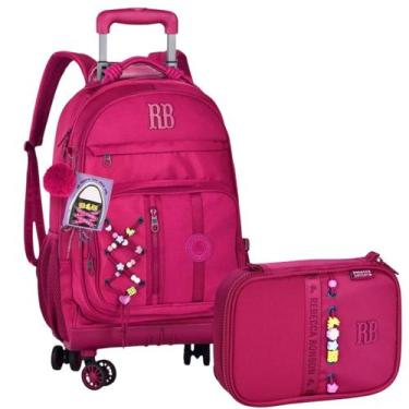Imagem de Kit Mochila de Rodinhas Estojo Box 36 Pens Rebecca Bonbon RB Material 