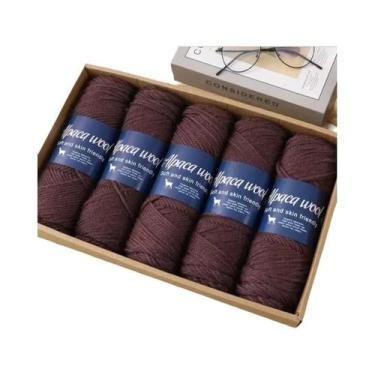 Imagem de Fio De Lã De Alpaca Quente E Elegante 500g Grosso Para Suéteres, Corta