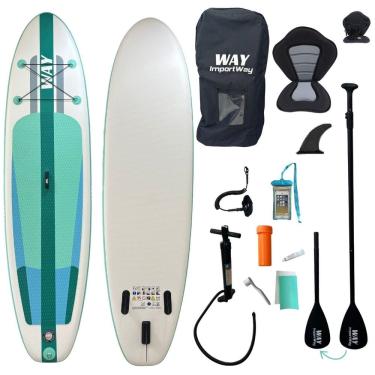 Imagem de Prancha Stand Up Inflável Alta Performance com Assento Caiaque Kit Completo 320x84x15cm Importway