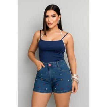 Imagem de Shorts Jeans D Bell Outlet Fashion Flores-Feminino