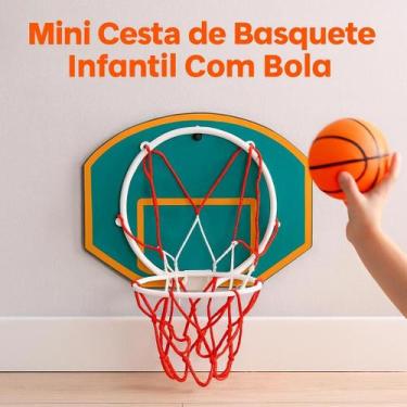 Imagem de Mini Cesta de Basquete Infantil com Bola Brinquedo Esporte Tabela Cria