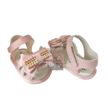Imagem de Sandalia Bebe Infantil Menina Luxo Laço Strass Manozinhos Baby Ref.LP0