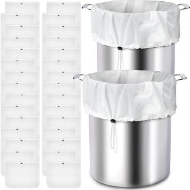 Imagem de Chumia Pacote com 30 sacos de fermentação reutilizáveis extra grandes 66 x 55 cm filtro de malha fina filtros de fermentação fria cordão pano de queijo sacos de coar suprimentos para vinificação de