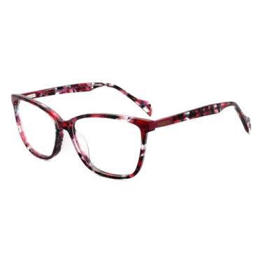 Imagem de FERAVIA Óculos clássicos sem prescrição de lentes transparentes para mulheres, armação quadrada grossa, lentes transparentes, óculos modernos para mulheres