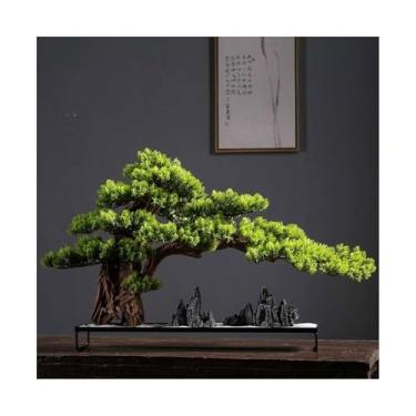 Imagem de Bonsai artificial de alta qualidade, decoração de bonsai, decoração de hotel, simulação de entrada, decoração de mesa de café, vegetação falsa, árvore de bonsai artificial