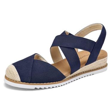 Imagem de mysoft Sandálias femininas cruzadas, Azul marino, 36