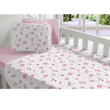 Imagem de Jogo Lençol Malha Berço 2 Peças Enxoval Bebê - Baby Fante
