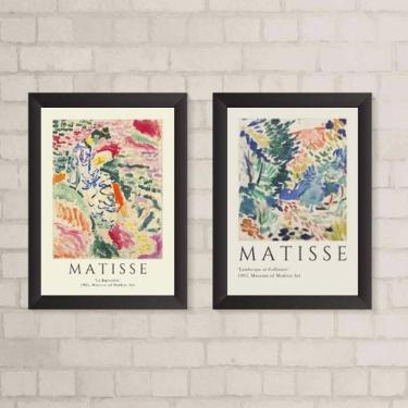 Imagem de Quadros Abstratos Coloridos Matisse 45x34cm - Com Vidro