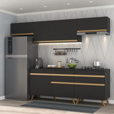Imagem de Cozinha Completa 5 Peças C/ Armário E Balcão Veneza Gb Preta