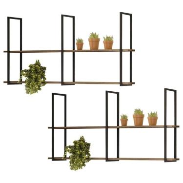 Imagem de Kit 2 Prateleiras Decorativas Multiuso Grande Estilo Industrial Loft D09 Demolição - Mpozenato