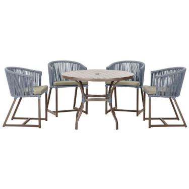 Imagem de Mesa Com 4 Cadeiras E Noronha Estofado 8 Trama Original Prata