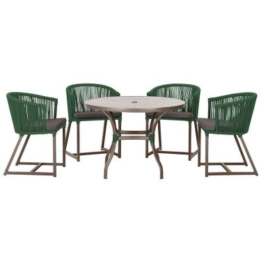 Imagem de Mesa Com 4 Cadeiras E Noronha Estofado 11 Trama Original Verde