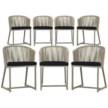Imagem de 7 Cadeiras De Jantar área Noronha Fendi E12 Trama  Rami