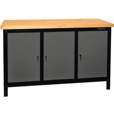 Imagem de Bancada fechada com 3 portas 1,5 m tampo 40 mm - Dark - Presto