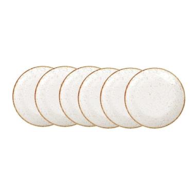 Imagem de Kit Prato Raso Tramontina Rústico Marrom Em Porcelana Decorada 28 Cm 6pçs Tramontina