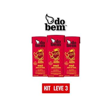 Imagem de Suco de maça 100% do bem 200ml - kit 3 unidades - Dobem