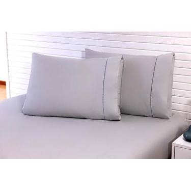 Imagem de Kit 12 Fronhas 100% Algodão Percal 200 Fios Ponto Palito - Thais Enxov