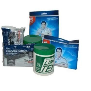 Imagem de Kit Limpeza - Fibra De Aço + Limptek + Perfex = 2 De Cada - Kit Limpte