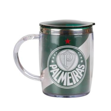 Imagem de Caneca Térmica Faixa Com Tampa 450ml - Palmeiras Invicto - Mileno