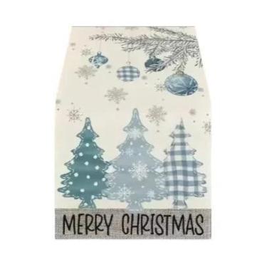 Imagem de Caminho De Mesa De Natal Com Tema De Papai Noel Em Tecido Macio Para D