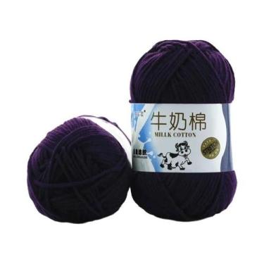 Imagem de 100g 2 Peças De Fio De Algodão Leite Para Crochê E Tricô Para Suéter, 