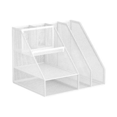 Imagem de Organizador De Mesa Em Malha De 3 Camadas Com Suporte Para Arquivos E 
