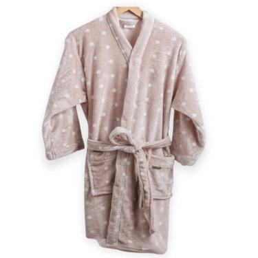 Imagem de Roupão De Plush Peluciado Toque de Seda Vintage P - Kacyumara - Ball Rosê