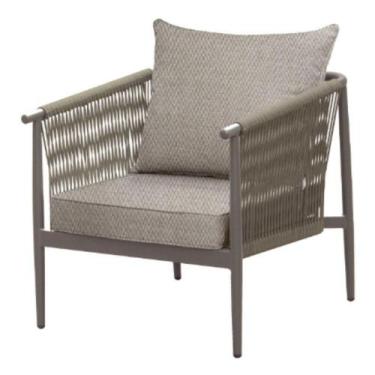 Imagem de Poltrona com Braços Brava Rivatti Alumínio Pintado a Pó Trama Corda Ná