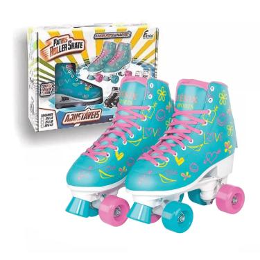 Imagem de Patins Roller Skate Ajustável 35-38 Azul RL-07A - Fenix