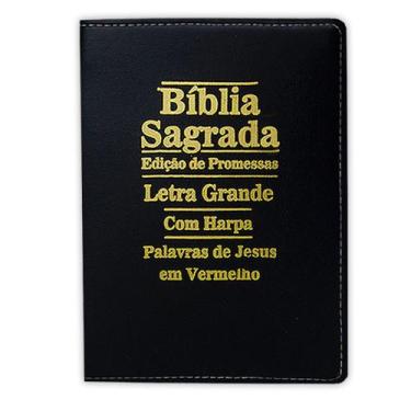 Imagem de Biblia Sagrada Letra Grande - Luxo - Preta - C/ Harpa - NoBrand