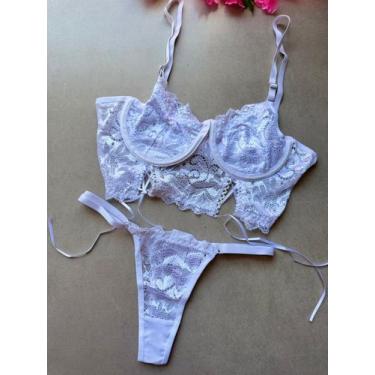Imagem de Conjunto de Lingerie Renda Ana 01 Tamanho:MCor:Branco - Ana lingerie, 