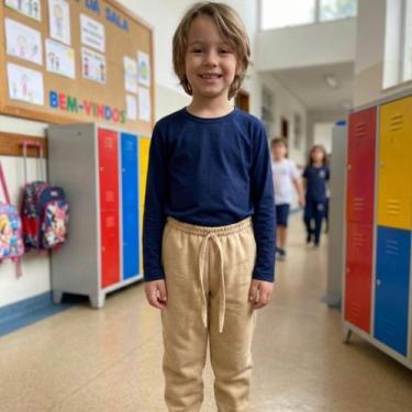 Imagem de Calça Moletom Grosso Infantil C/ Punho Elástico Na Cintura Outono/Inve