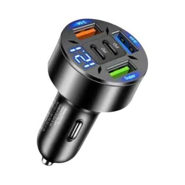 Imagem de Carregador De Carro USB PD Tipo C De 250W Com 5 Portas E Display LED, 